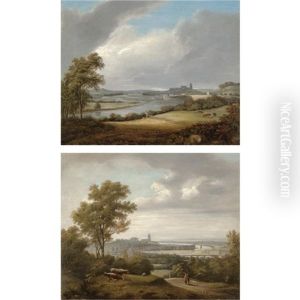 View Of Lancaster Castle From The South West (+ View Of Lancaster Castle From The North East; Pair) by John Henderson