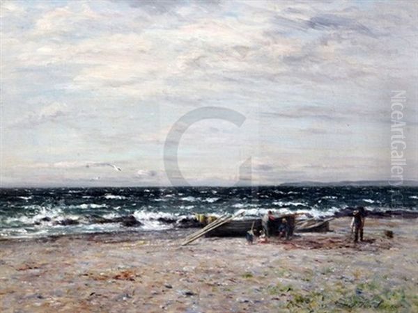 Fisherfolk On The Shore - view 1