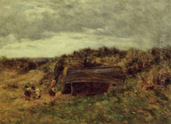Children Playing Amongst Sand Dunes - view 1