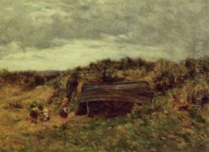 Children Playing Amongst Sand Dunes by Joseph Henderson