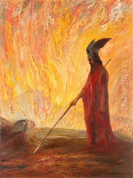 Wotan And The Sleeping Brunhilde From Wagner's Die Walkure, Act Iii - view 1