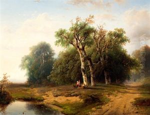 Rustende Figuren Aan De Bosrand, Omgeving Wolfheze by Frederik Hendrik Hendriks
