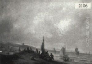 Village On The Coast Of Holland by Frederik Hendrik Hendriks