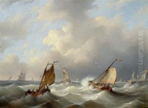Sturmisches Meer Mit Segelbooten