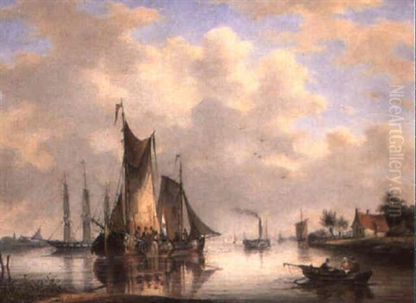 Dutch Sailing Vessels In An Estuary - view 1