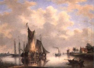 Dutch Sailing Vessels In An Estuary