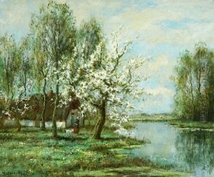 Amongst Blossoming Trees Along The River
