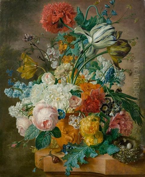 A Floral Still Life With A Bird's Nest - view 1