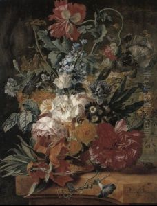 Premier Fritillaries And Other Flowers In An Urn On A Pedestal Premier Fritillaries And Other Flowers In An Urn On A Pedestal