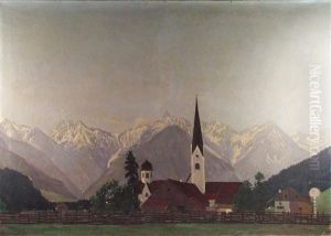 Blick Auf Oberstdorf Vor Gebirgsmassiv Blick Auf Oberstdorf Vor Gebirgsmassiv