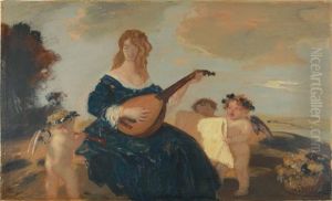 Mandolinenspielerin by Adolf Hengeler