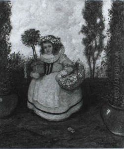 Kleines Madchen Im Kostum Des 17. Jahrhunderts Mit Blumen Kleines Madchen Im Kostum Des 17. Jahrhunderts Mit Blumen