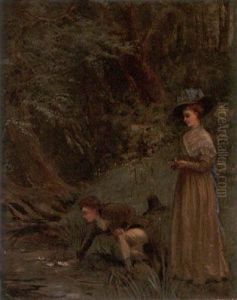 Galante Szene Am Waldbach by Lionel Charles Henley