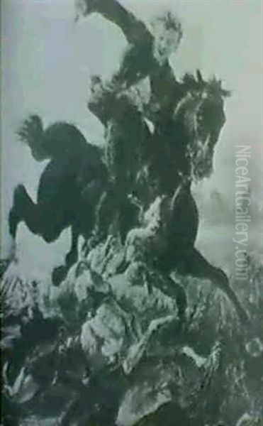Mounted Huntsman Interrupting The Chase - view 1