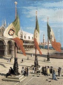 Het San Marco Plein Te Venetie by Andre Hennebicq