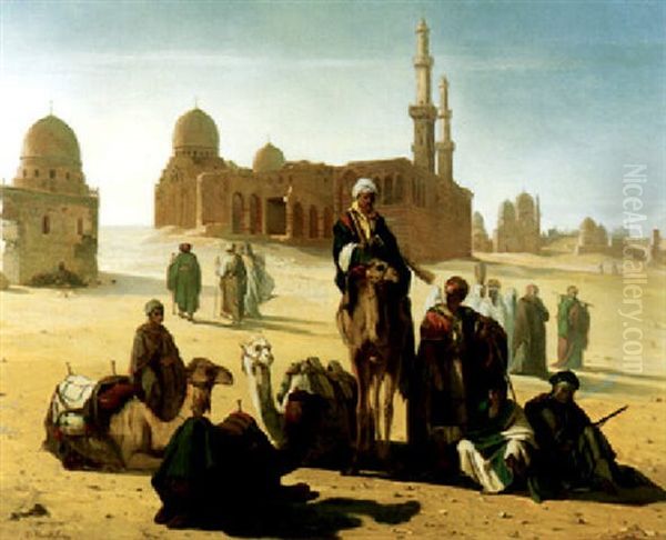Pilgrims Outside The Tombs Of The Caliphs, Cairo - view 1