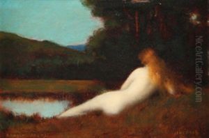 Baigneuse Nue Au Bord De L'eau by Jean Jacques Henner