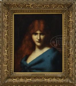 Portrait Of A Red Haired Beauty by Jean Jacques Henner