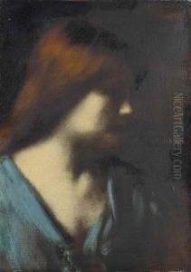 Tete De Femme De Profil A Droite by Jean Jacques Henner