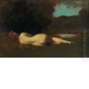 Nymphe Couchee. Grand Etude by Jean Jacques Henner