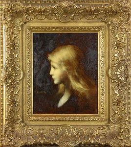 Profile Portrait Of A Young Girl by Jean Jacques Henner
