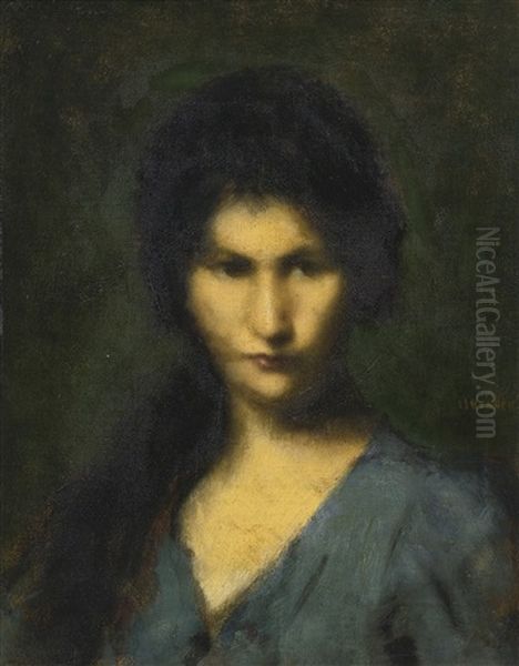 Portrait Of A Young Woman by Jean Jacques Henner