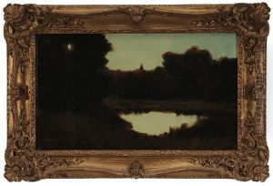 Landscape With Pond by Jean Jacques Henner