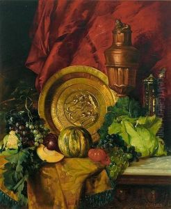 Stilleben Mit Beckenschlagerschale by Leopold Bara