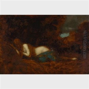 Draped Nude Sleeping In The Forest by Jean Jacques Henner