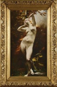Femme Nue Dans Un Paysage D'automne by Jean Jacques Henner