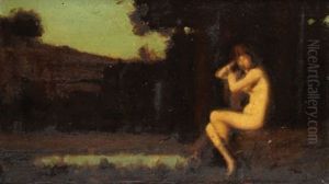 Jeune Femme Au Bord De L'eau by Jean Jacques Henner