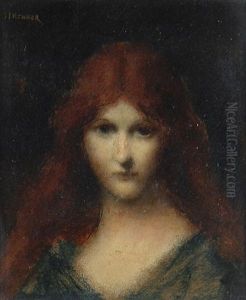 Portrait Of A Young Girl In A Blue Dress