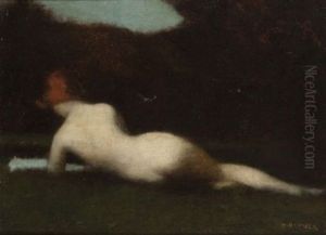 Nu Allonge Dans Un Paysage by Jean Jacques Henner