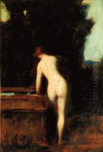 Femme A Sa Toilette De Dos