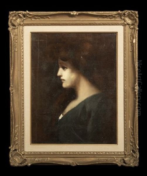 Profile Portrait Of An Auburn-haired Girl (study) - view 1