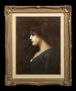 Profile Portrait Of An Auburn-haired Girl (study) by Jean Jacques Henner