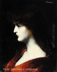 Woman In Red by Jean Jacques Henner