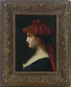 Portrait Of A Woman In Profile by Jean Jacques Henner