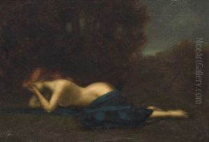 Nu Au Drap Bleu by Jean Jacques Henner