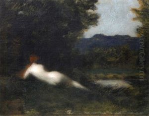 Nu De Dos Dans Un Paysage by Jean Jacques Henner