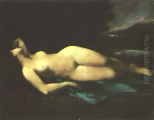 Liegender Weiblicher Akt by Jean Jacques Henner