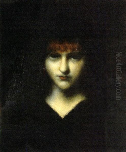 Red Haired Beauty In Black - view 1