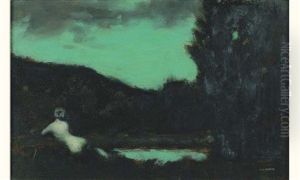Nu De Dos Dans Un Paysage by Jean Jacques Henner