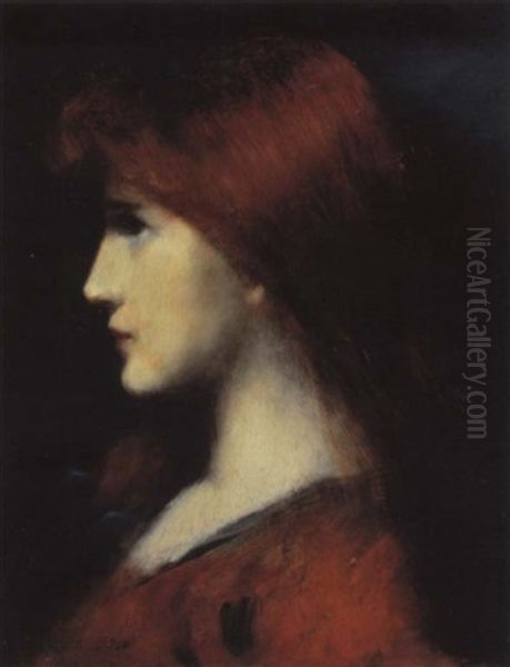 Red-haired Woman In Profile - view 1