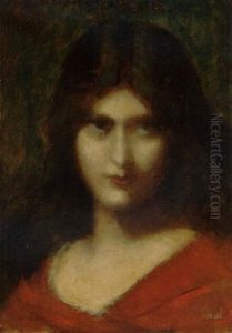La Dame Aux Cheveux Noirs by Jean Jacques Henner