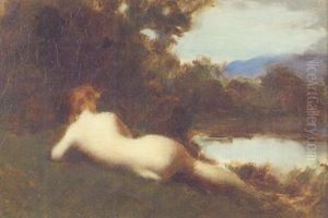Nude Reclining By A Lake by Jean Jacques Henner