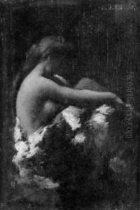 Sitzende Frau Im Halbdunkel by Jean Jacques Henner