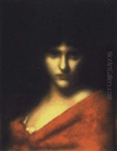 Girl In A Red Dress by Jean Jacques Henner
