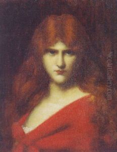An Auburn Beauty by Jean Jacques Henner