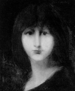 Portrait D'une Jeune Femme Brune by Jean Jacques Henner